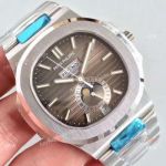 Swiss Patek Philippe Nautilus Day Date Moonphase Men Watch Gray Face